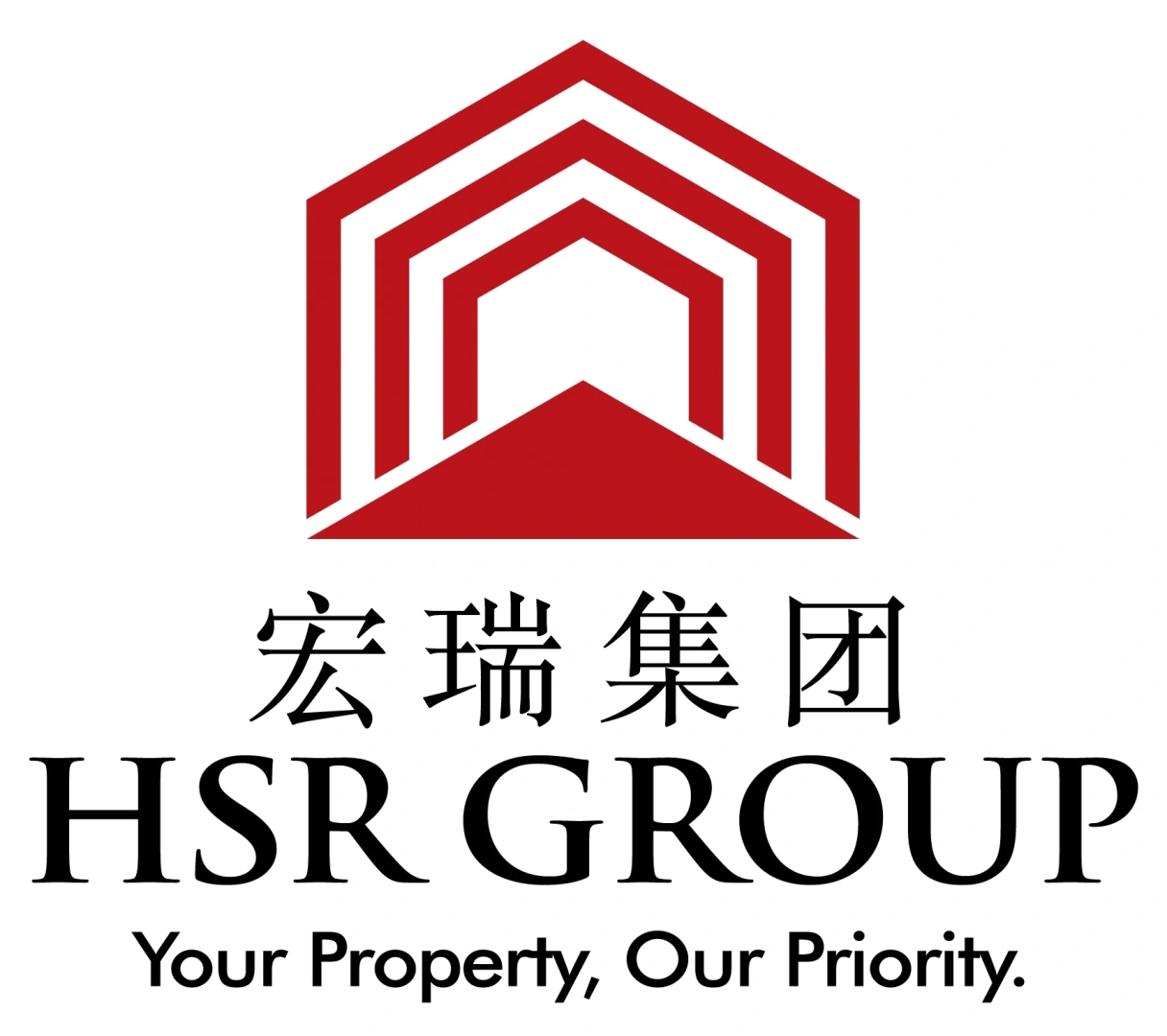 Official HSR Group logo in red and black on a white background